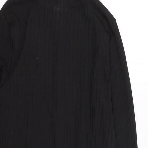 Boohoo Womens Black  Polyester Bodysuit One-Piece Size 16  Snap - Ribbed