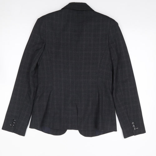 Primark Womens Grey Check  Jacket Blazer Size 12  Button