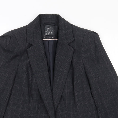 Primark Womens Grey Check  Jacket Blazer Size 12  Button