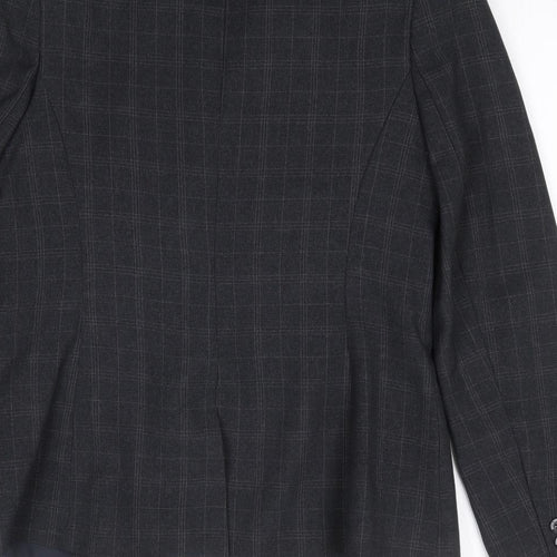 Primark Womens Grey Check  Jacket Blazer Size 12  Button