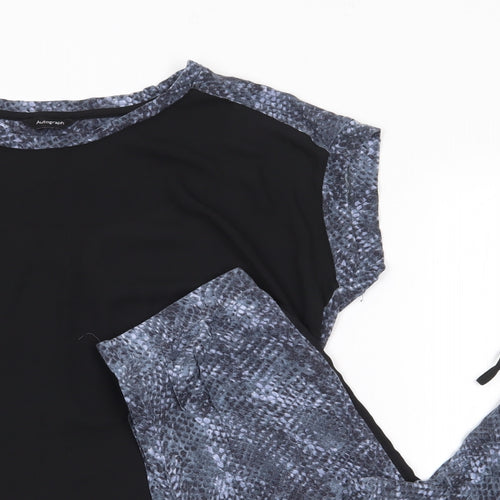Marks and Spencer Womens Black Animal Print Polyester Top Lounge Set Size 12  Drawstring