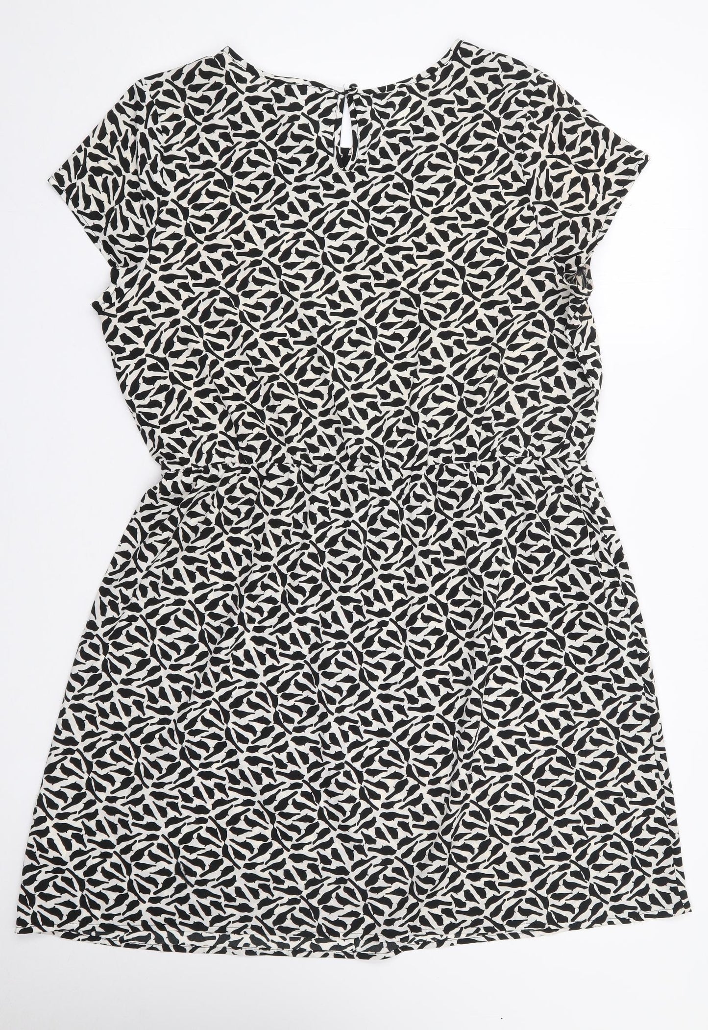 New Look Womens Multicoloured Geometric Polyester Fit & Flare  Size 16  Round Neck Pullover
