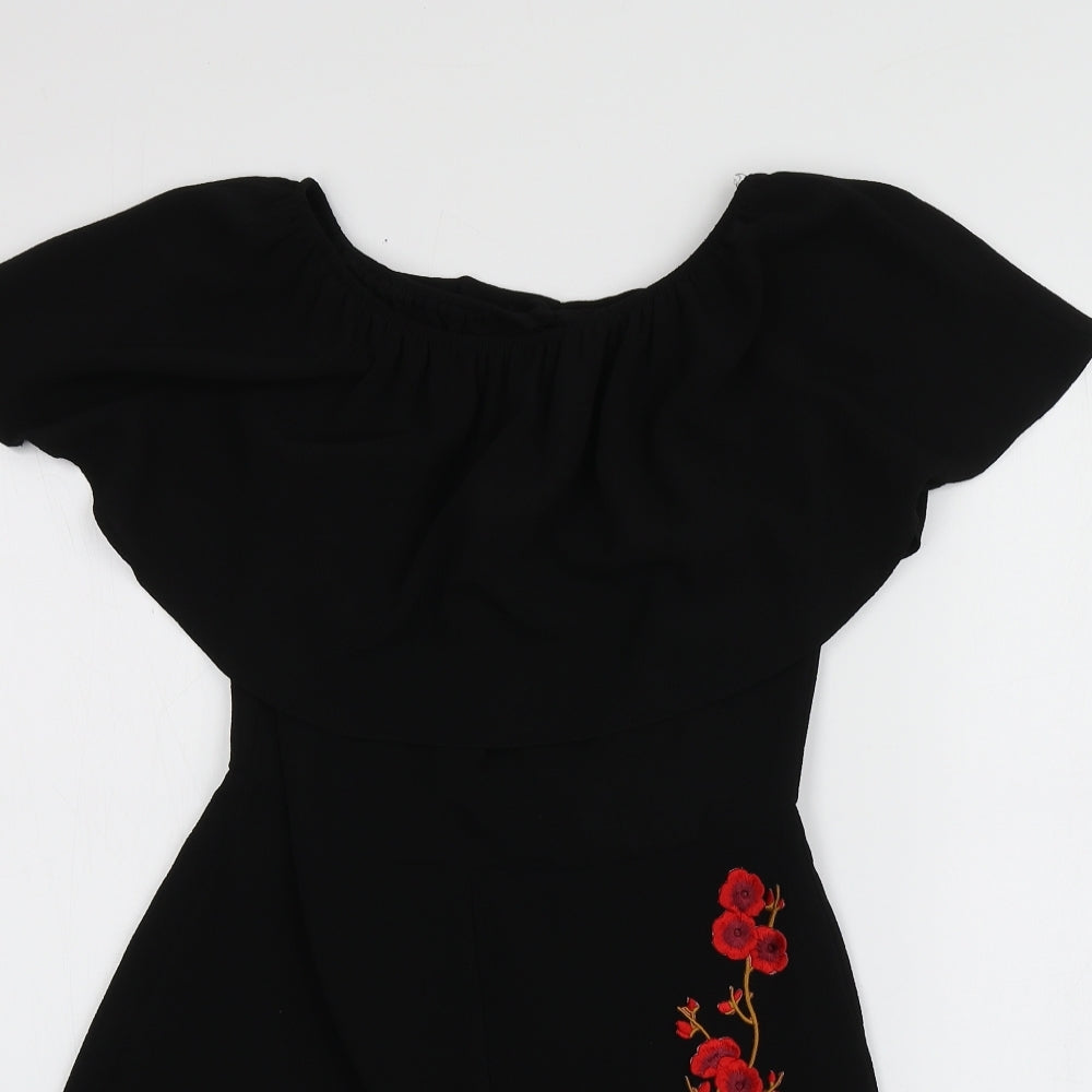 Atmosphere Womens Black Geometric Polyester Shorts One-Piece Size 8