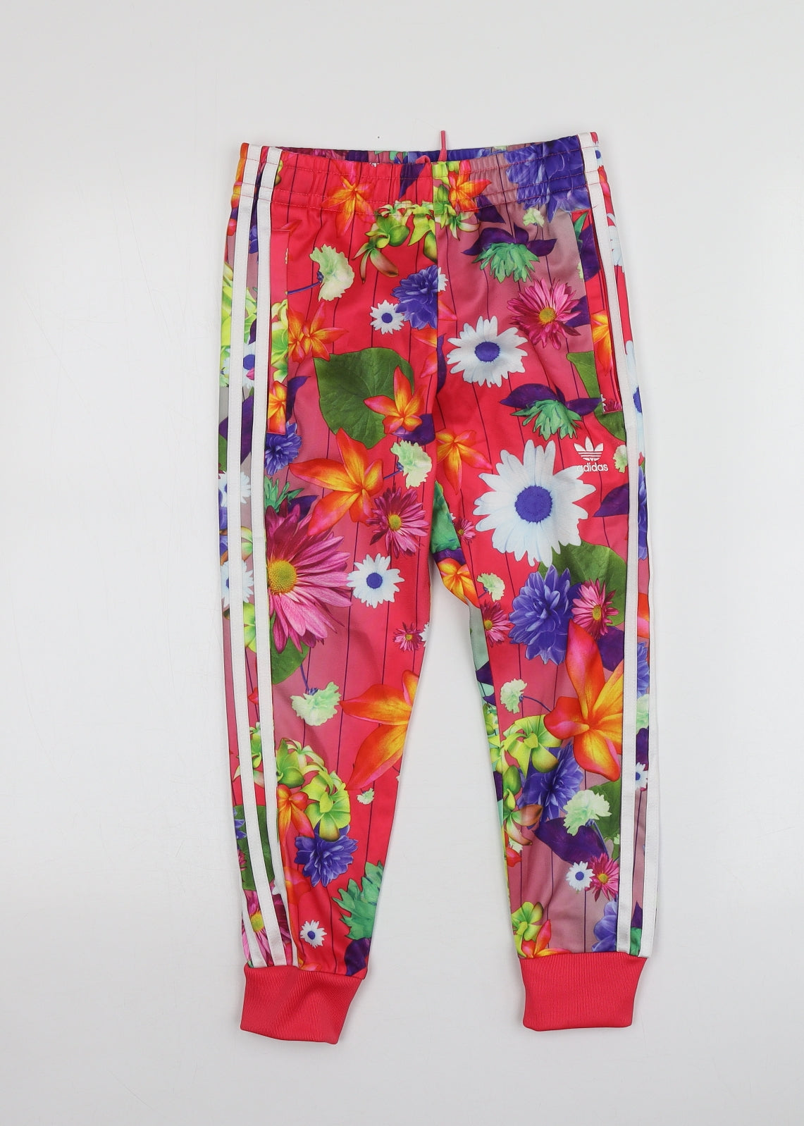 adidas Girls Multicoloured Floral Polyester Jogger Trousers Size 6-7 Years  Regular