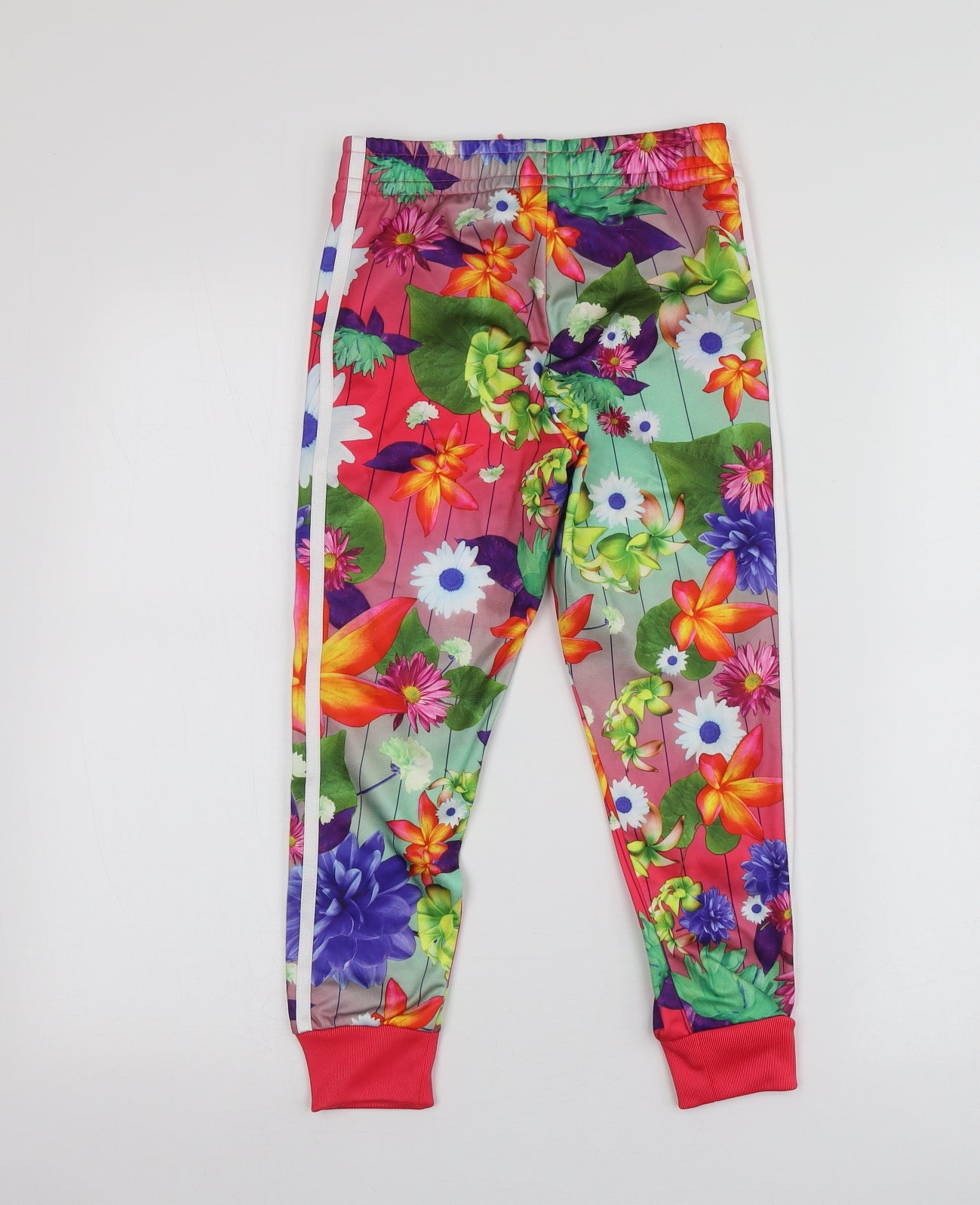 adidas Girls Multicoloured Floral Polyester Jogger Trousers Size 6-7 Years  Regular