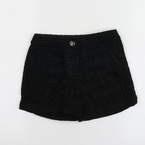 F&F Girls Black  Polyester Cut-Off Shorts Size 8-9 Years  Regular
