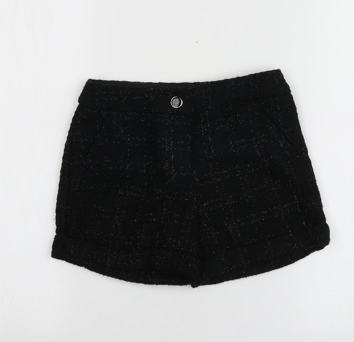 F&F Girls Black Polyester Cut-Off Shorts Size 8-9 Years Regular
