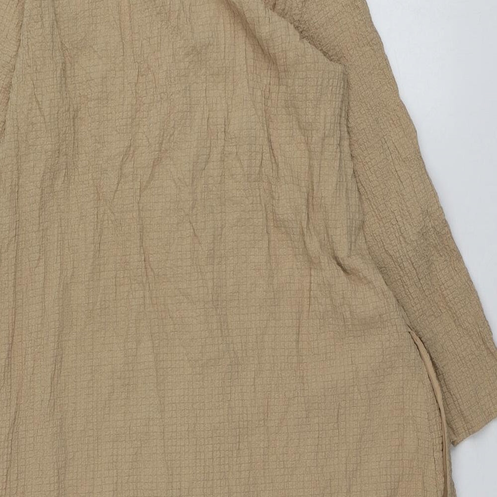 Nina Leonard Womens Beige  Polyester Shirt Dress  Size XS  Collared