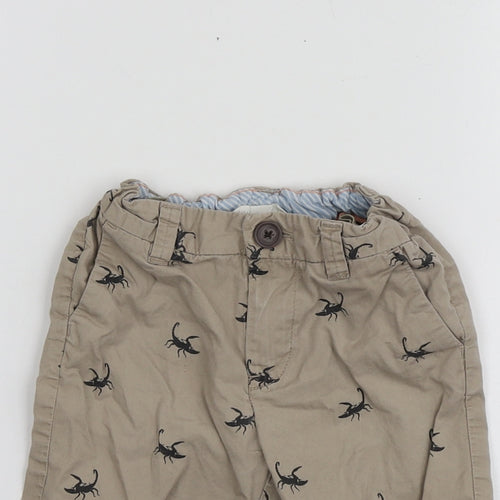 H&M Boys Brown Geometric 100% Cotton Chino Shorts Size 2-3 Years  Regular