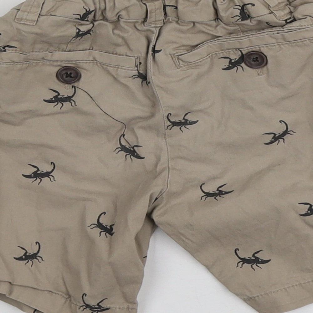 H&M Boys Brown Geometric 100% Cotton Chino Shorts Size 2-3 Years  Regular