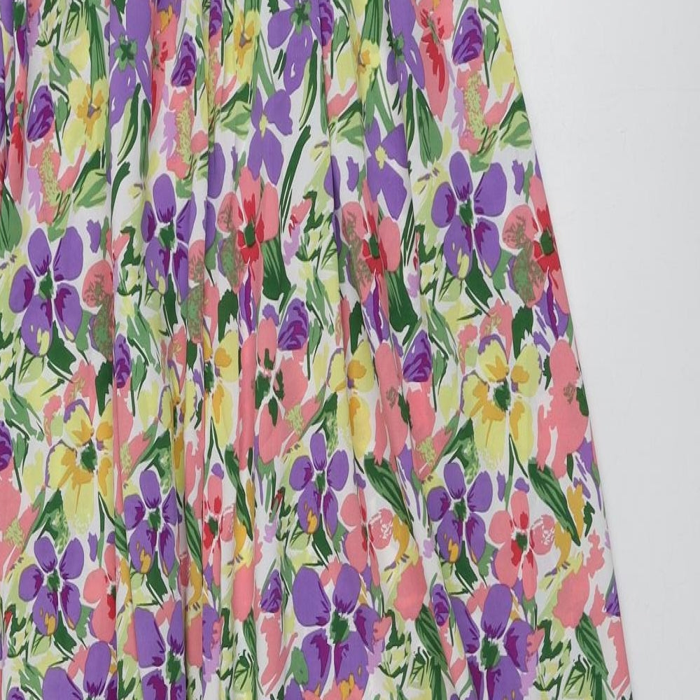 Brave Soul Womens Multicoloured Floral Polyester Maxi  Size S  Square Neck