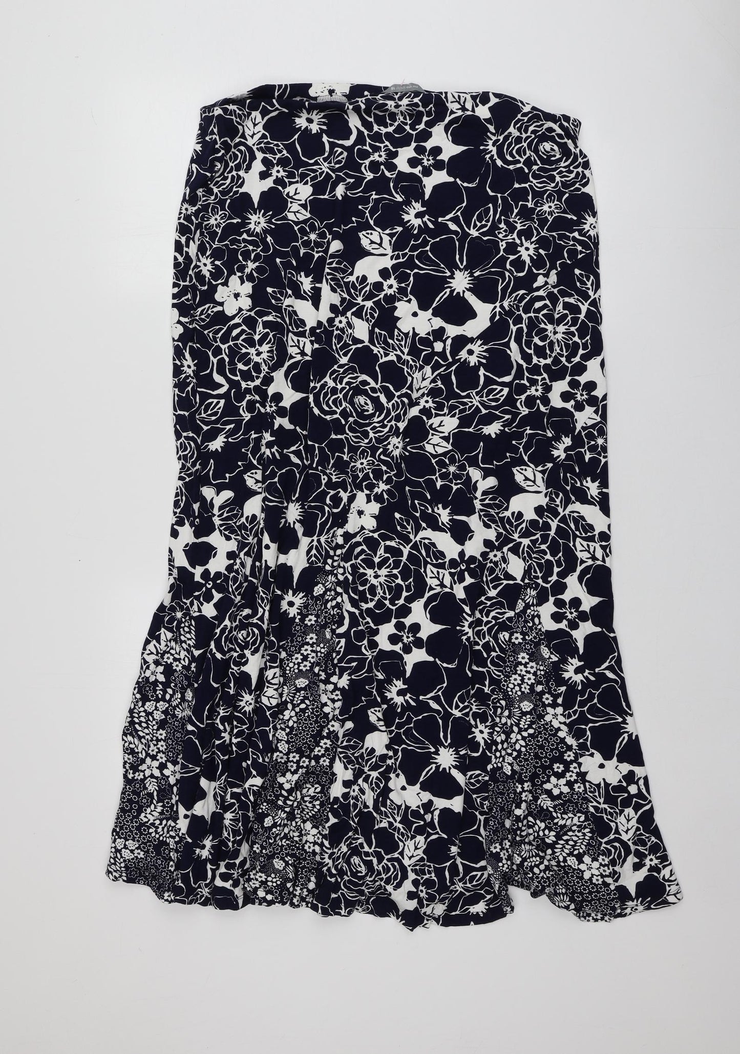 Per Una Womens Blue Floral Viscose Maxi Skirt Size 18