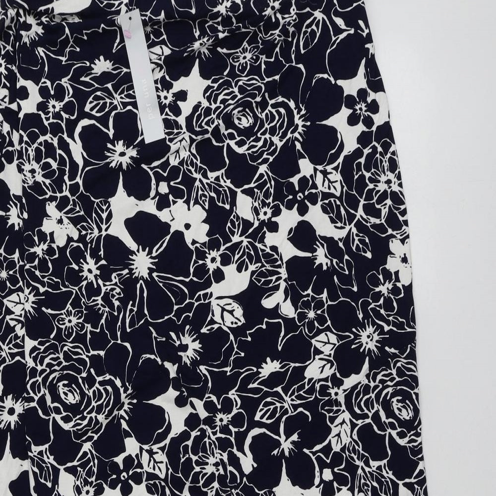 Per Una Womens Blue Floral Viscose Maxi Skirt Size 18