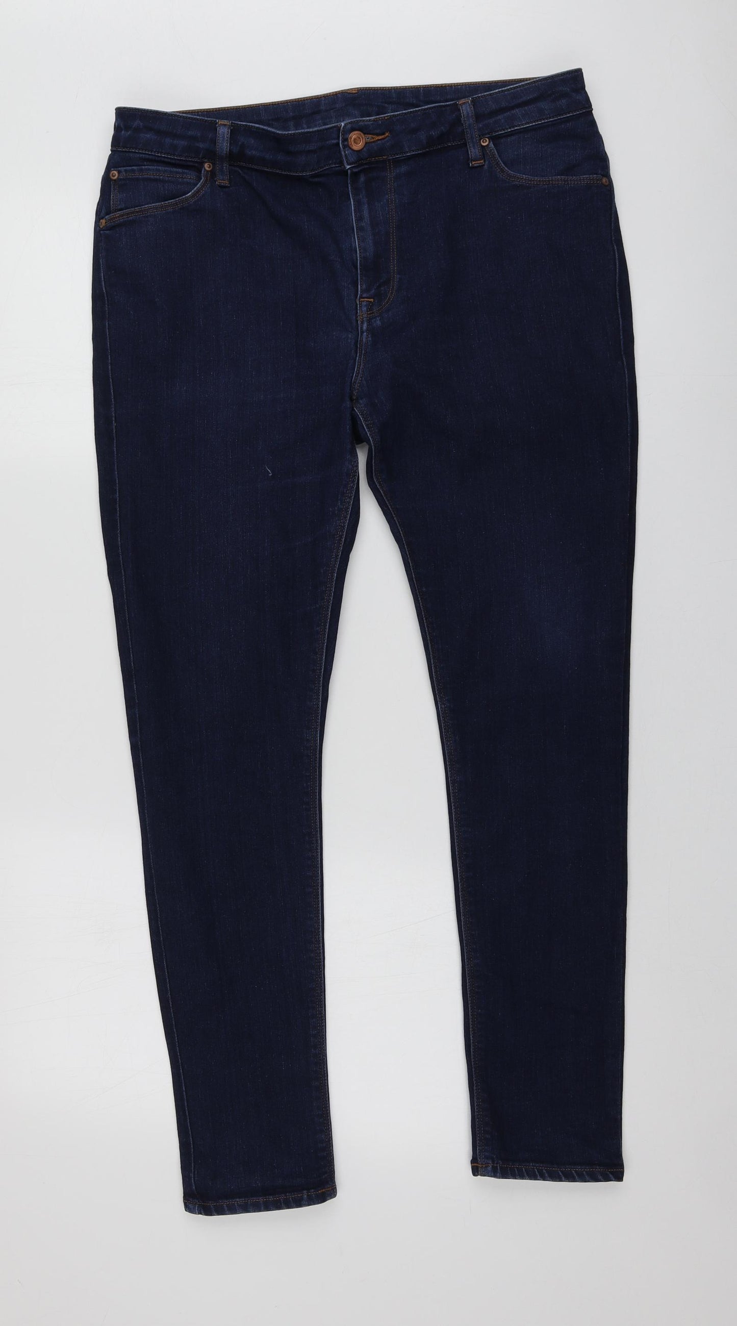 ASOS Mens Blue  Cotton Skinny Jeans Size 36 L28 in Regular