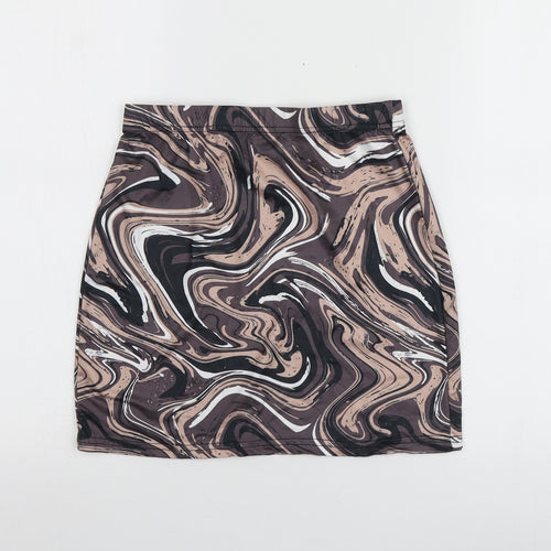 SheIn Womens Multicoloured Geometric Polyester Mini Skirt Size S