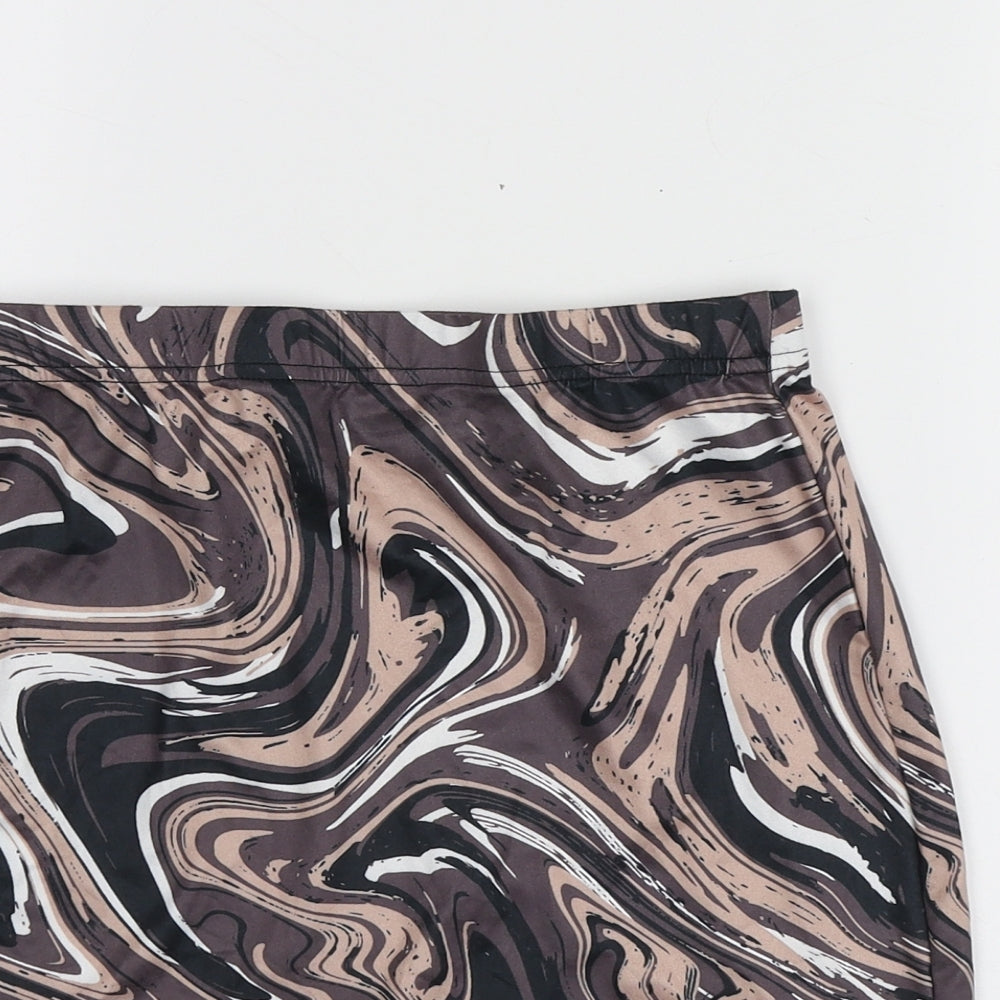 SheIn Womens Multicoloured Geometric Polyester Mini Skirt Size S