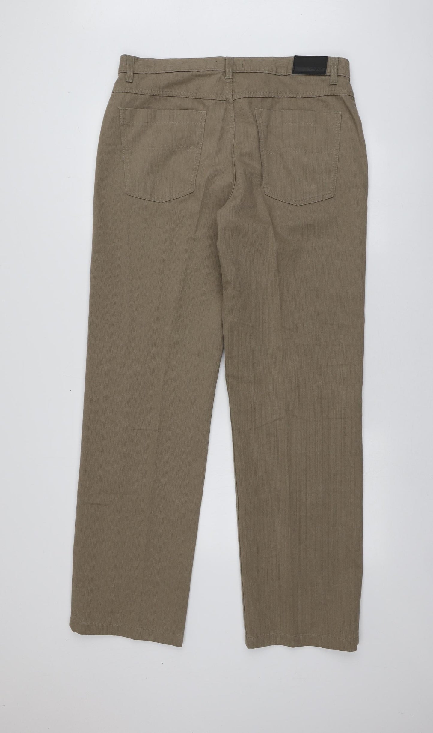 M&S Mens Brown  Cotton Trousers  Size 36 L32 in Regular