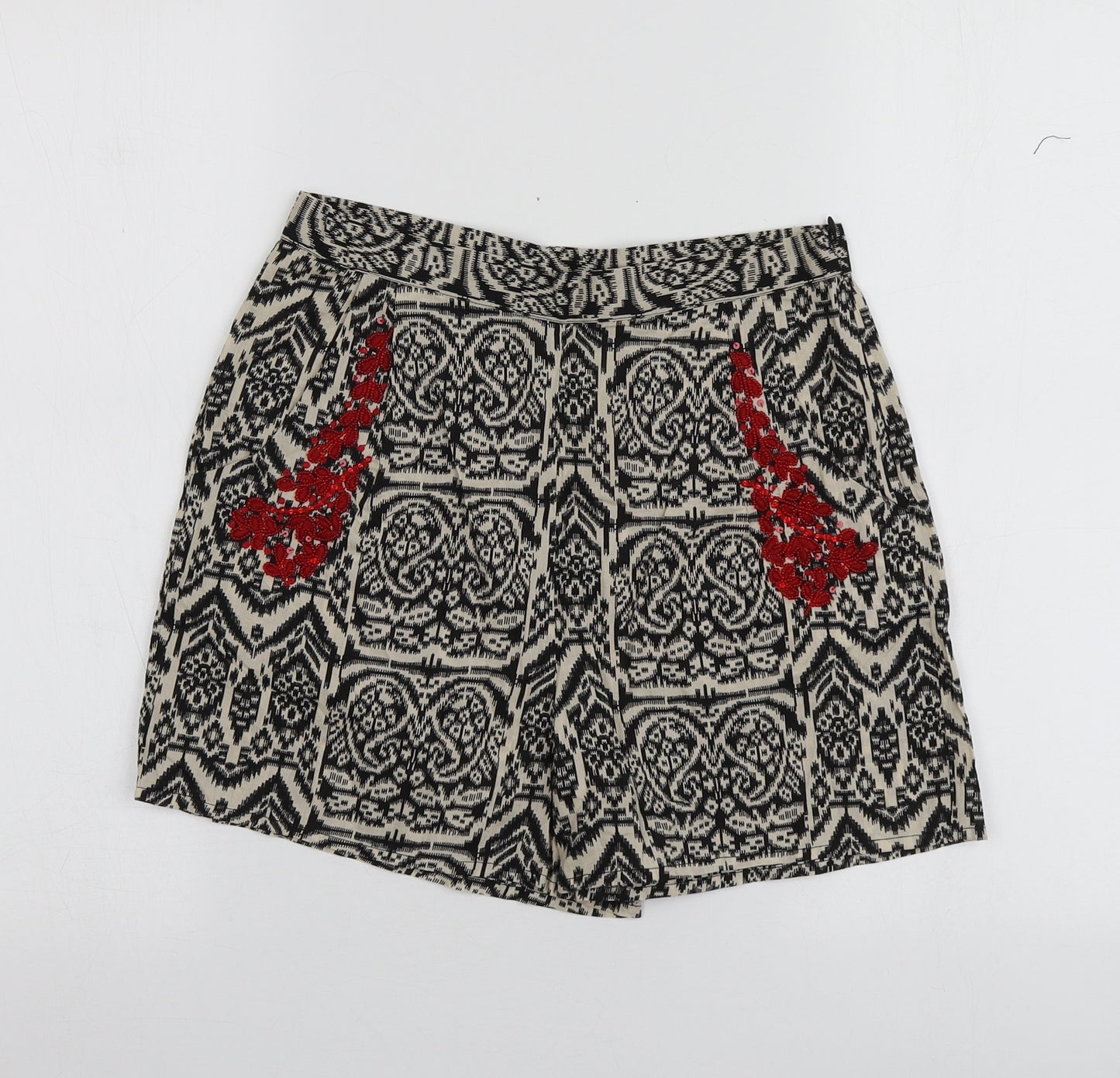 ASOS Womens Multicoloured Geometric Cotton Chino Shorts Size 8  Regular