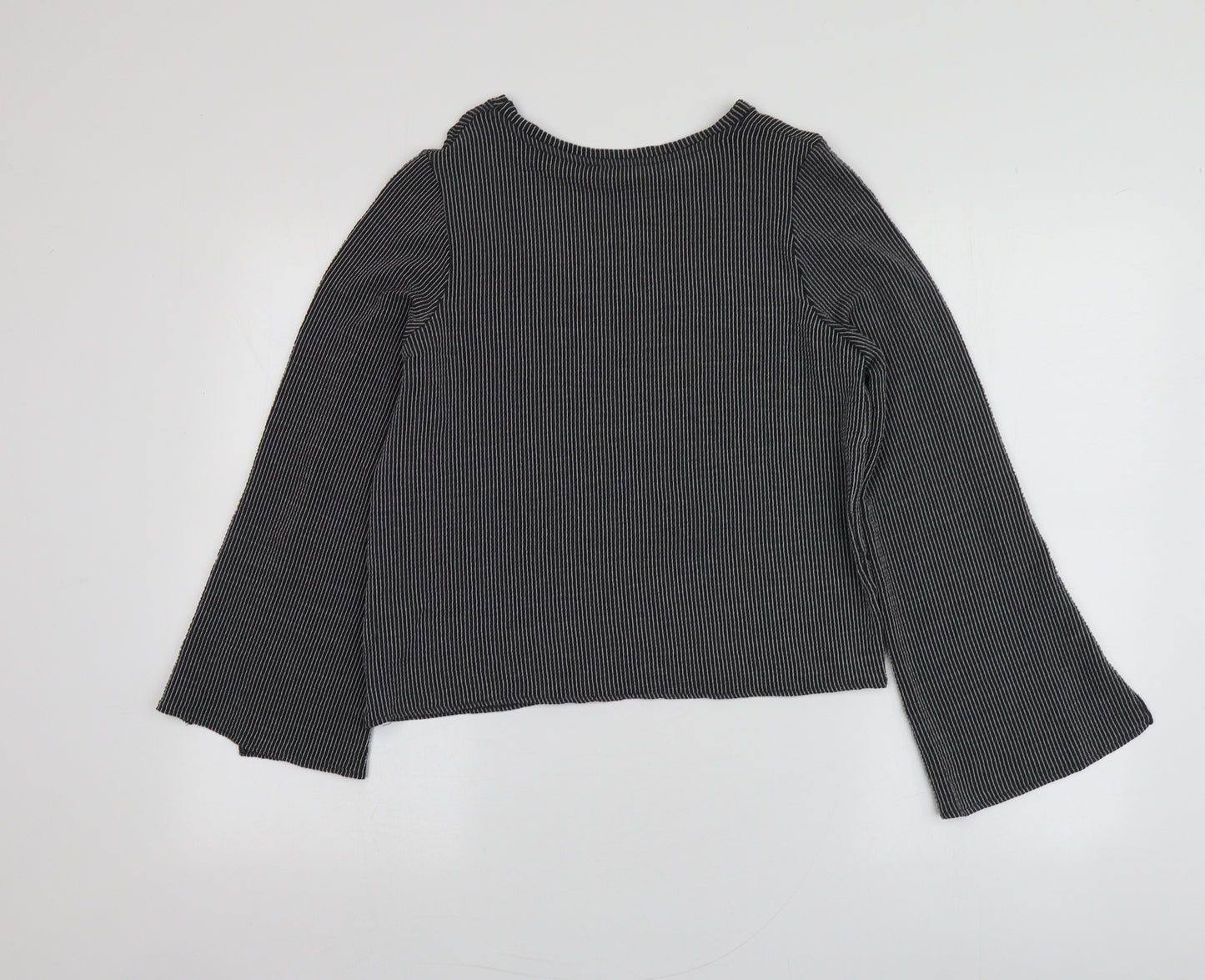 Zara Womens Grey  Viscose Basic T-Shirt Size S Round Neck