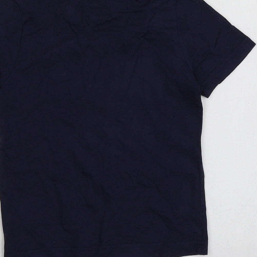 Timberland Boys Blue Geometric 100% Cotton Basic T-Shirt Size 6 Years Round Neck