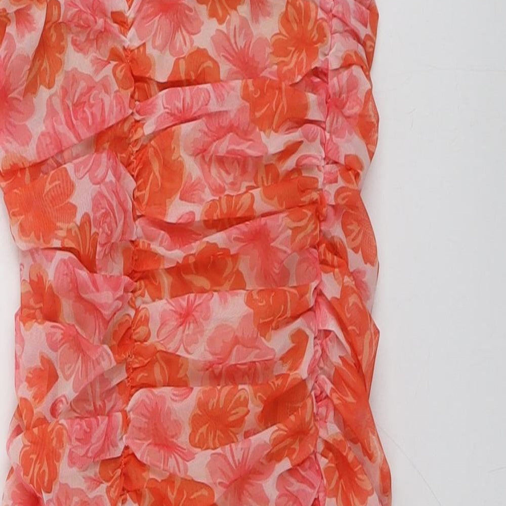 OHPOLLY Womens Pink Fair Isle Polyester Mini  Size 8  Square Neck