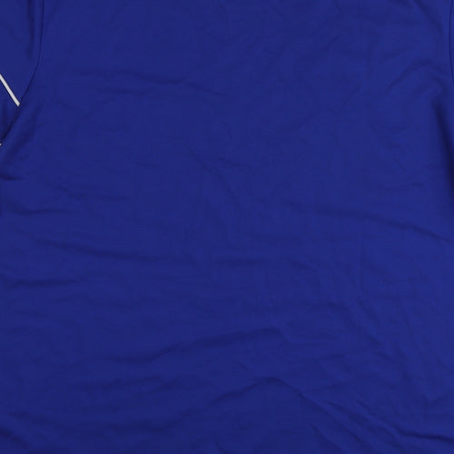 Adidads Mens Blue  Polyester  T-Shirt Size L Round Neck