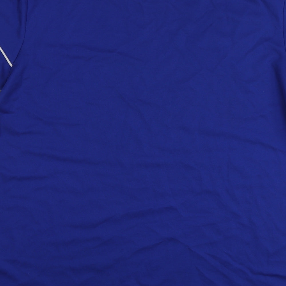 Adidads Mens Blue  Polyester  T-Shirt Size L Round Neck