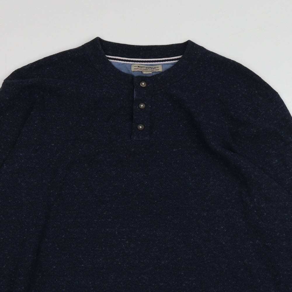 NEXT Mens Blue  Cotton  T-Shirt Size XL V-Neck