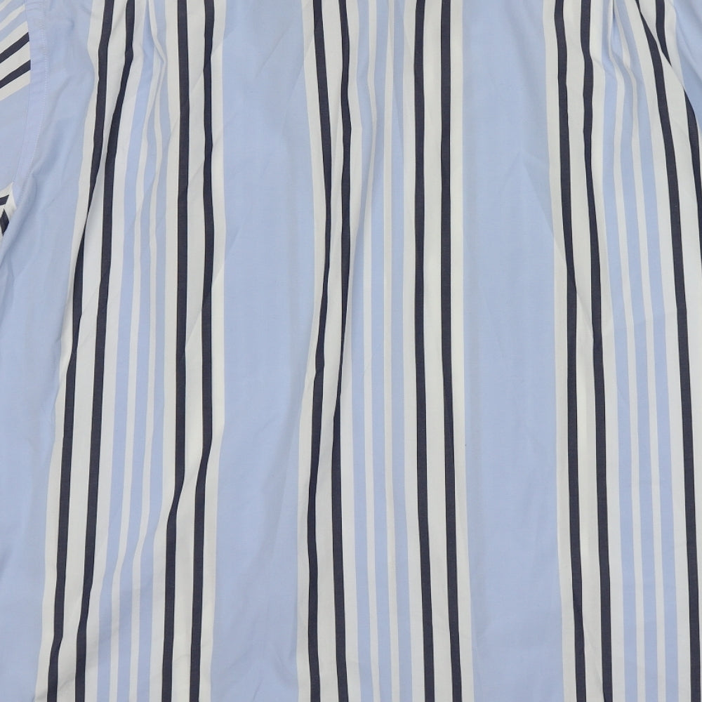 Eden Park Mens Blue Striped Cotton  Button-Up Size Big 2X Collared