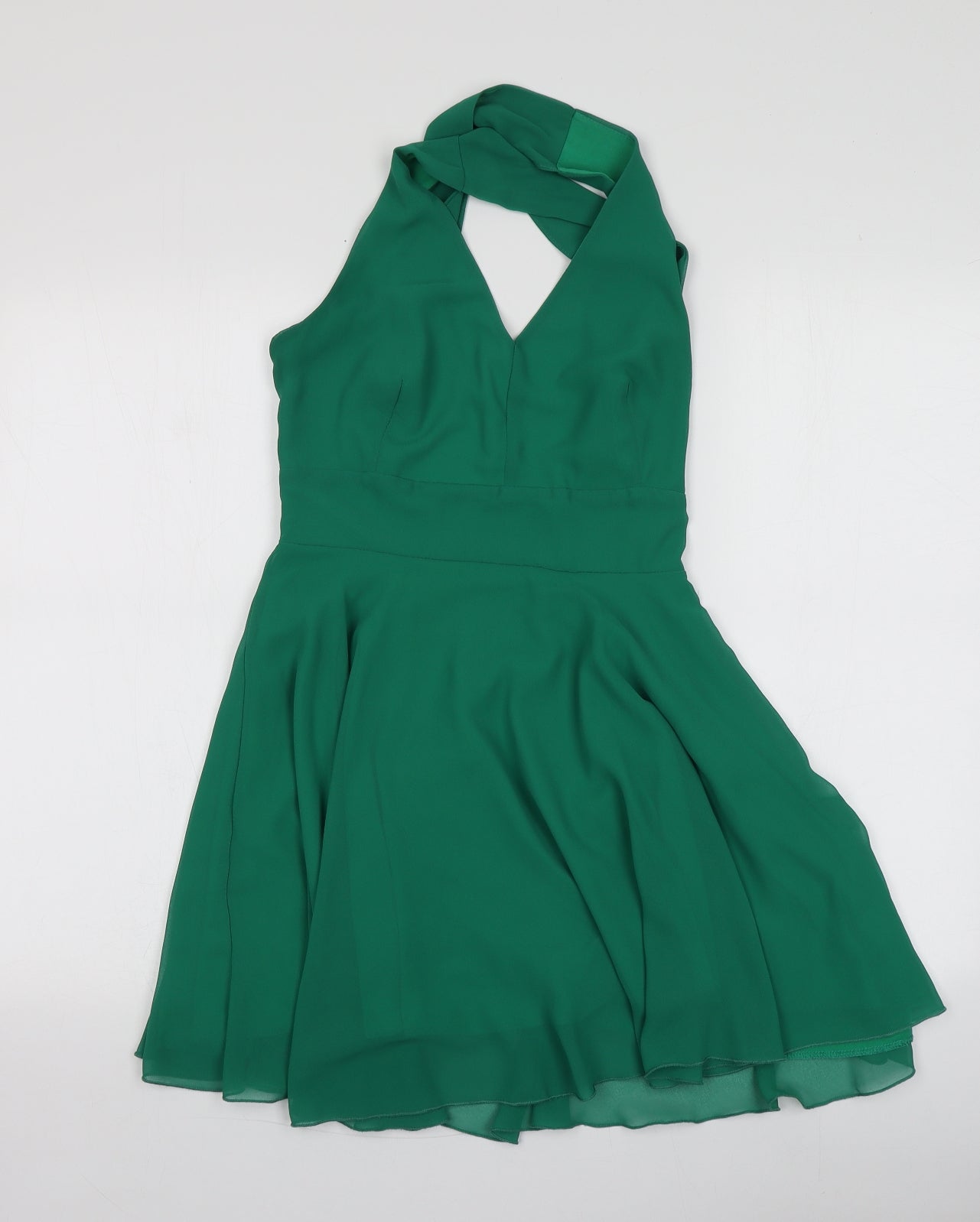 Love Womens Green  Polyester Mini  Size S  V-Neck