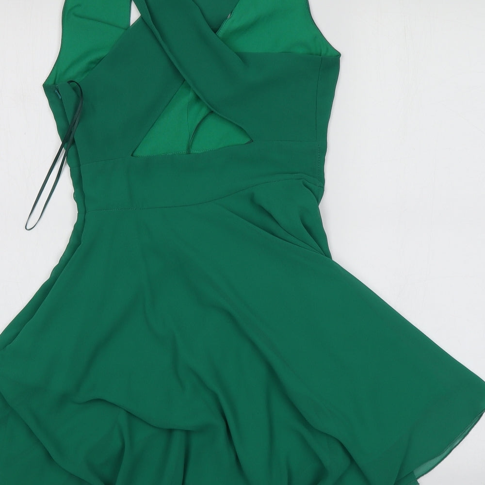 Love Womens Green  Polyester Mini  Size S  V-Neck