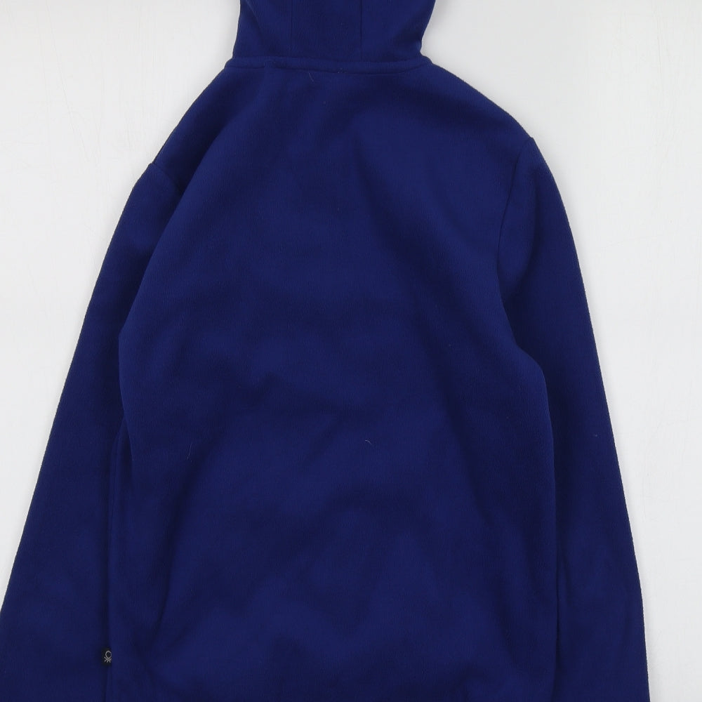 United Colors of Benetton Boys Blue  Polyester Full Zip Hoodie Size 11-12 Years
