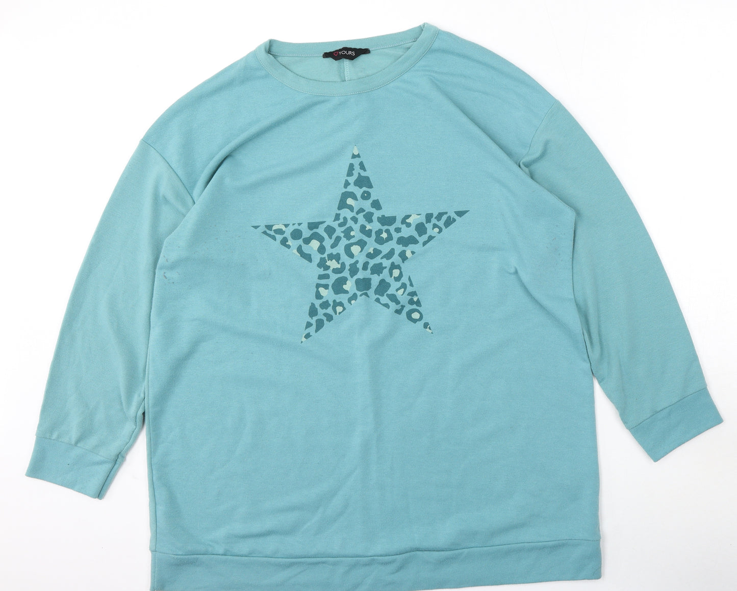 Yours Womens Blue  Polyester Pullover Sweatshirt Size 18