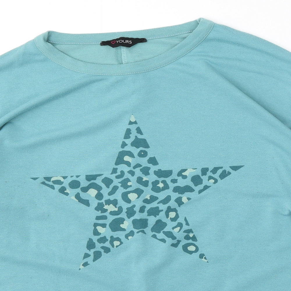 Yours Womens Blue  Polyester Pullover Sweatshirt Size 18