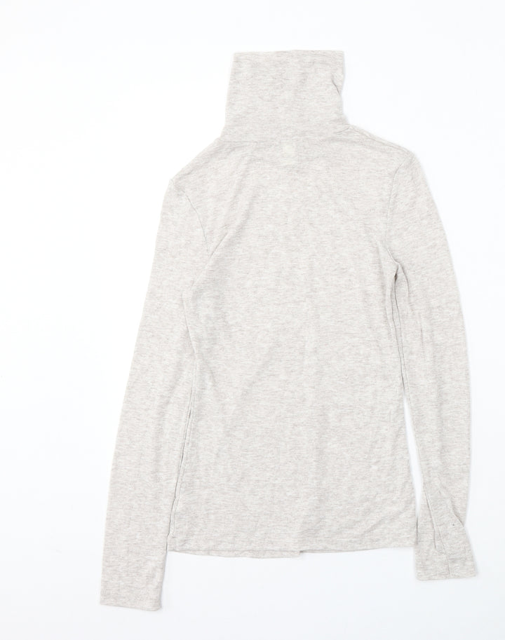 River Island Womens Beige Mock Neck Viscose Pullover Jumper Size 6