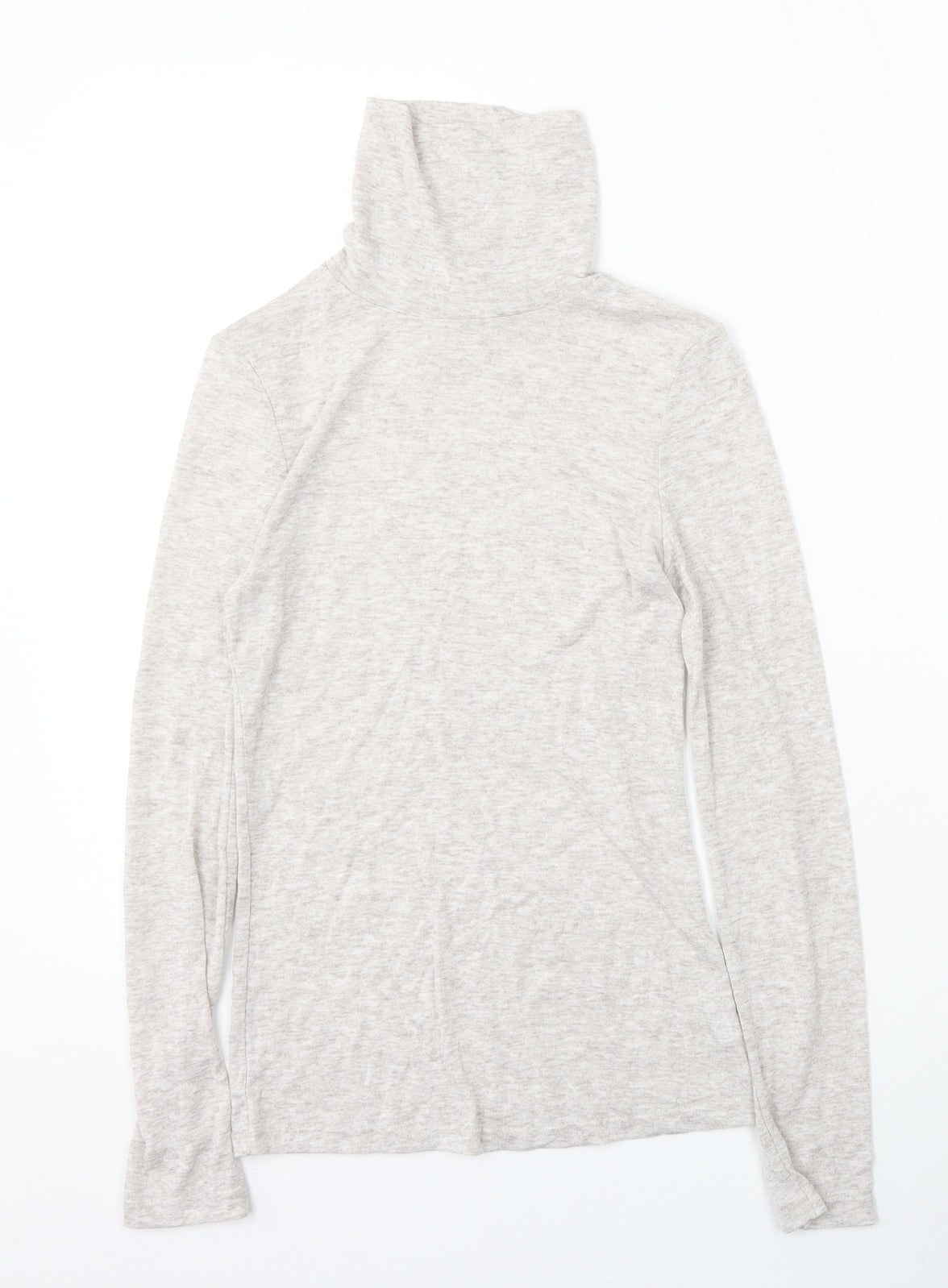 River Island Womens Beige Mock Neck  Viscose Pullover Jumper Size 6