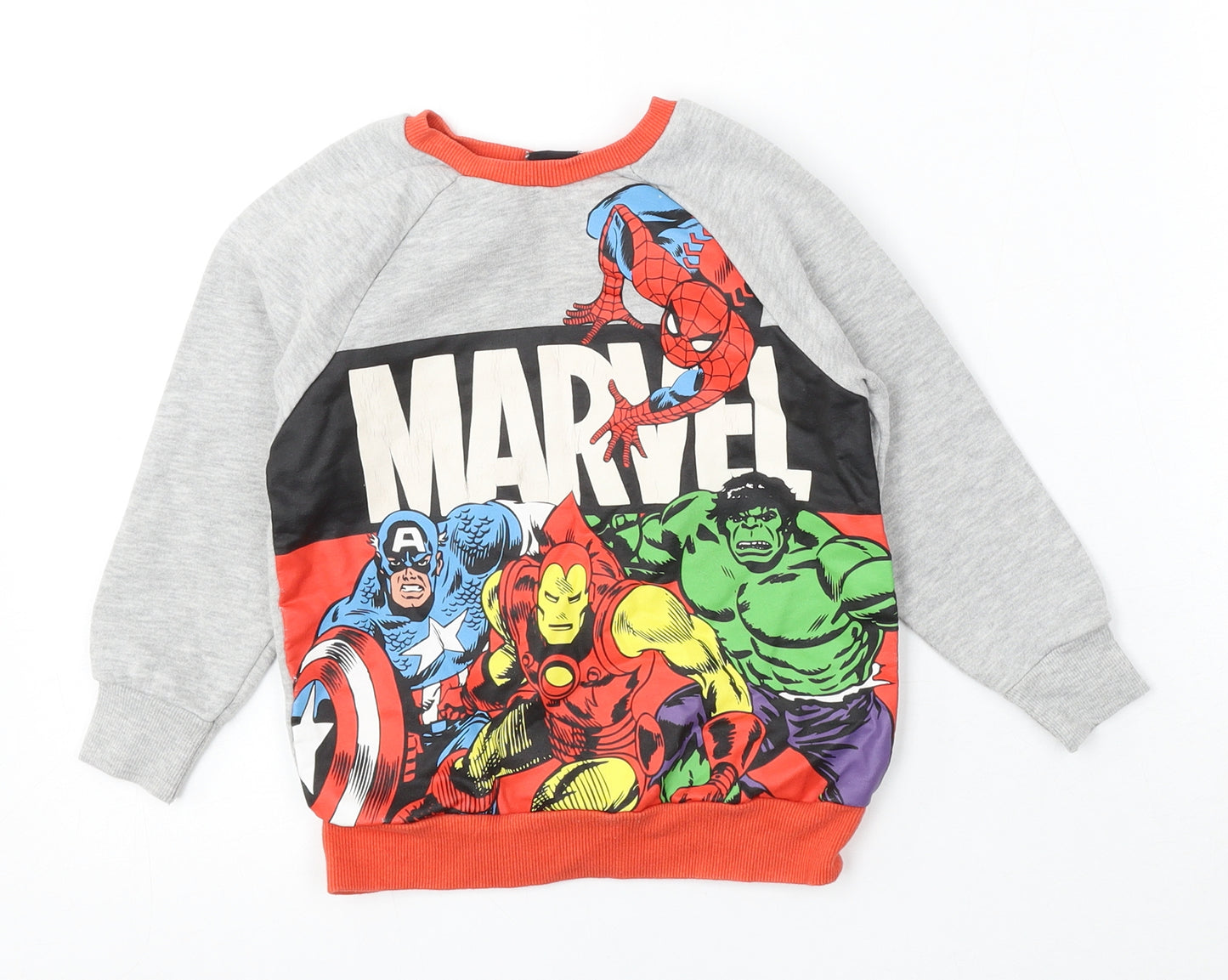 George Boys Grey  Cotton Pullover Sweatshirt Size 3-4 Years   - marvel