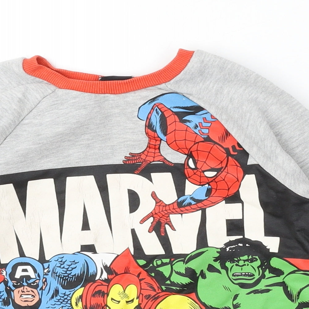 George Boys Grey  Cotton Pullover Sweatshirt Size 3-4 Years   - marvel