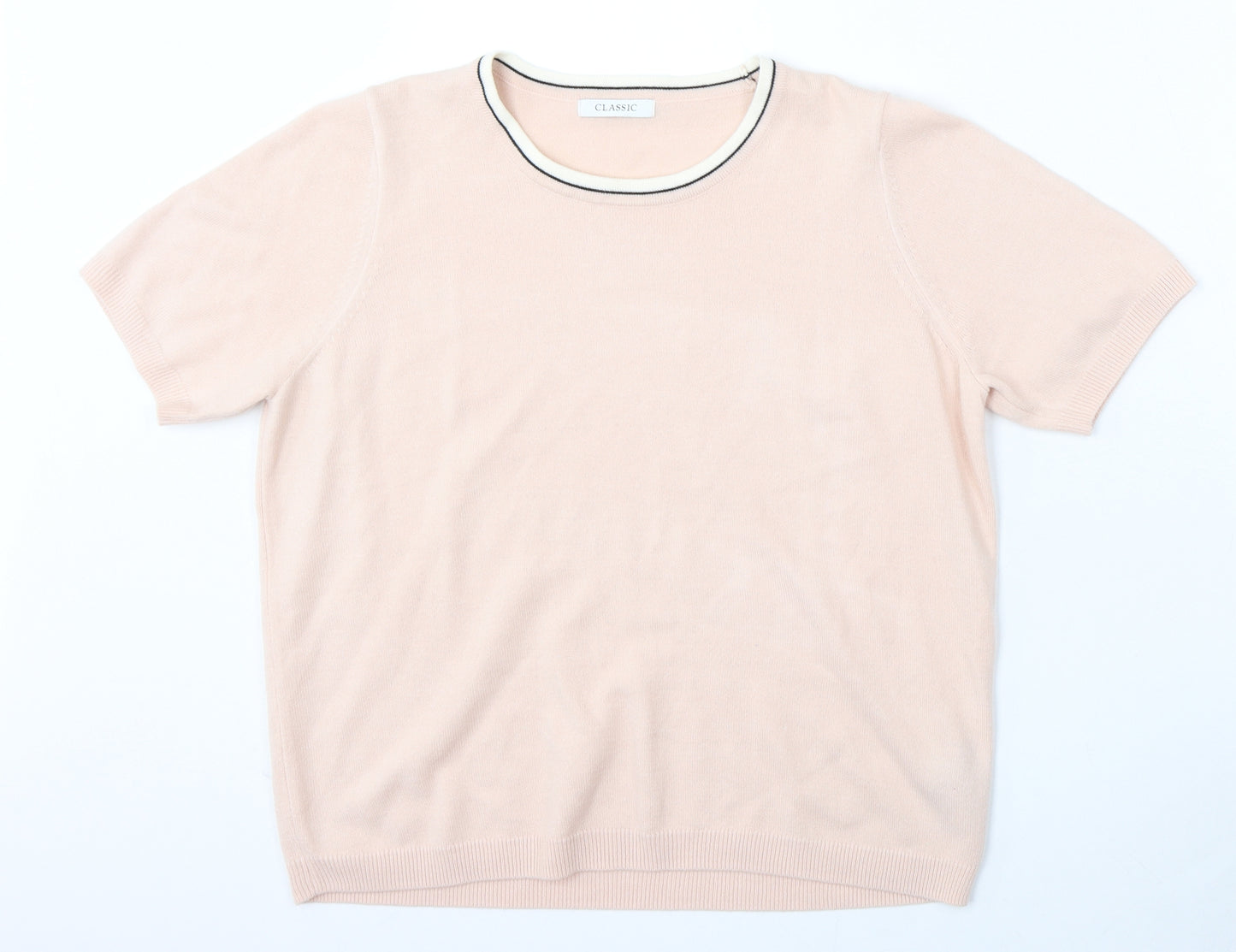 Marks and Spencer Womens Pink Round Neck  Acrylic Pullover Jumper Size 14   - `