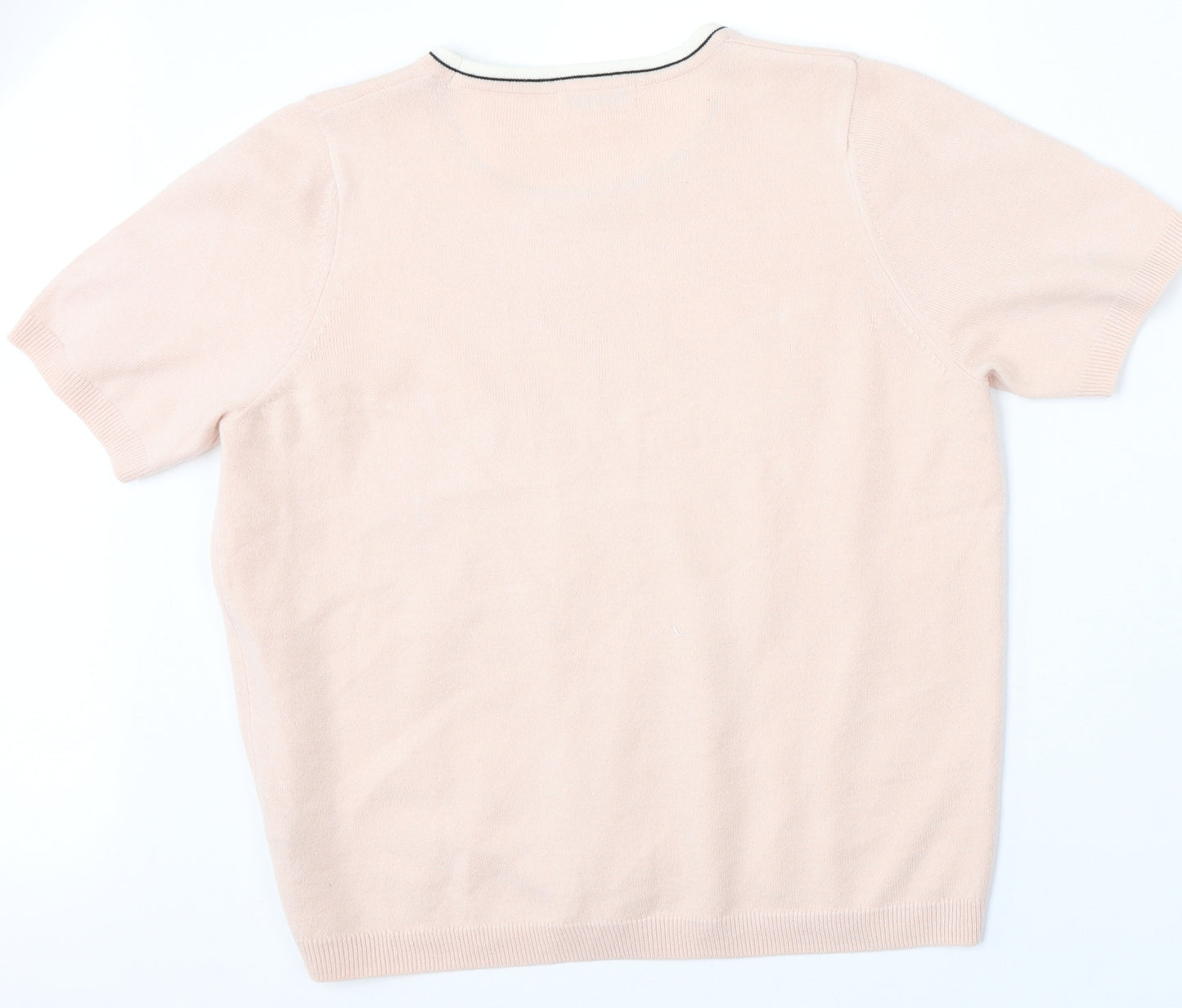 Marks and Spencer Womens Pink Round Neck  Acrylic Pullover Jumper Size 14   - `