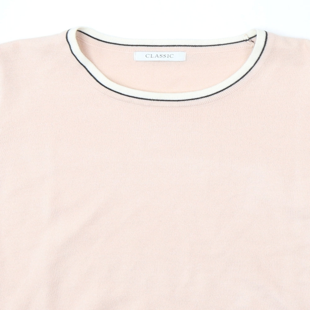 Marks and Spencer Womens Pink Round Neck  Acrylic Pullover Jumper Size 14   - `