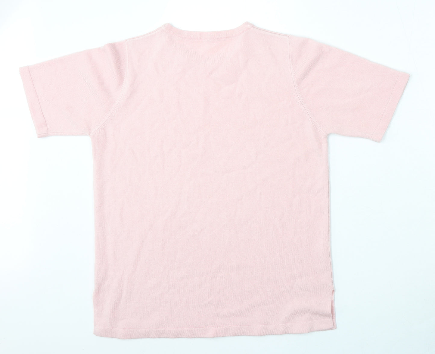 Preworn Womens Pink Round Neck  Polyester Pullover Jumper Size L