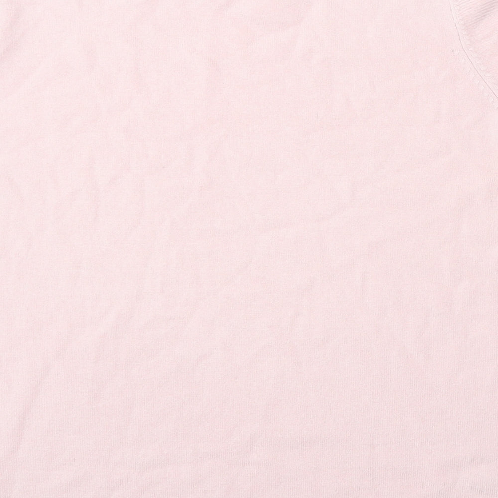 Preworn Womens Pink Round Neck  Polyester Pullover Jumper Size L