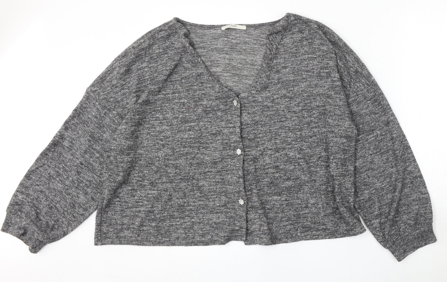 George Womens Grey V-Neck  Viscose Cardigan Jumper Size 20