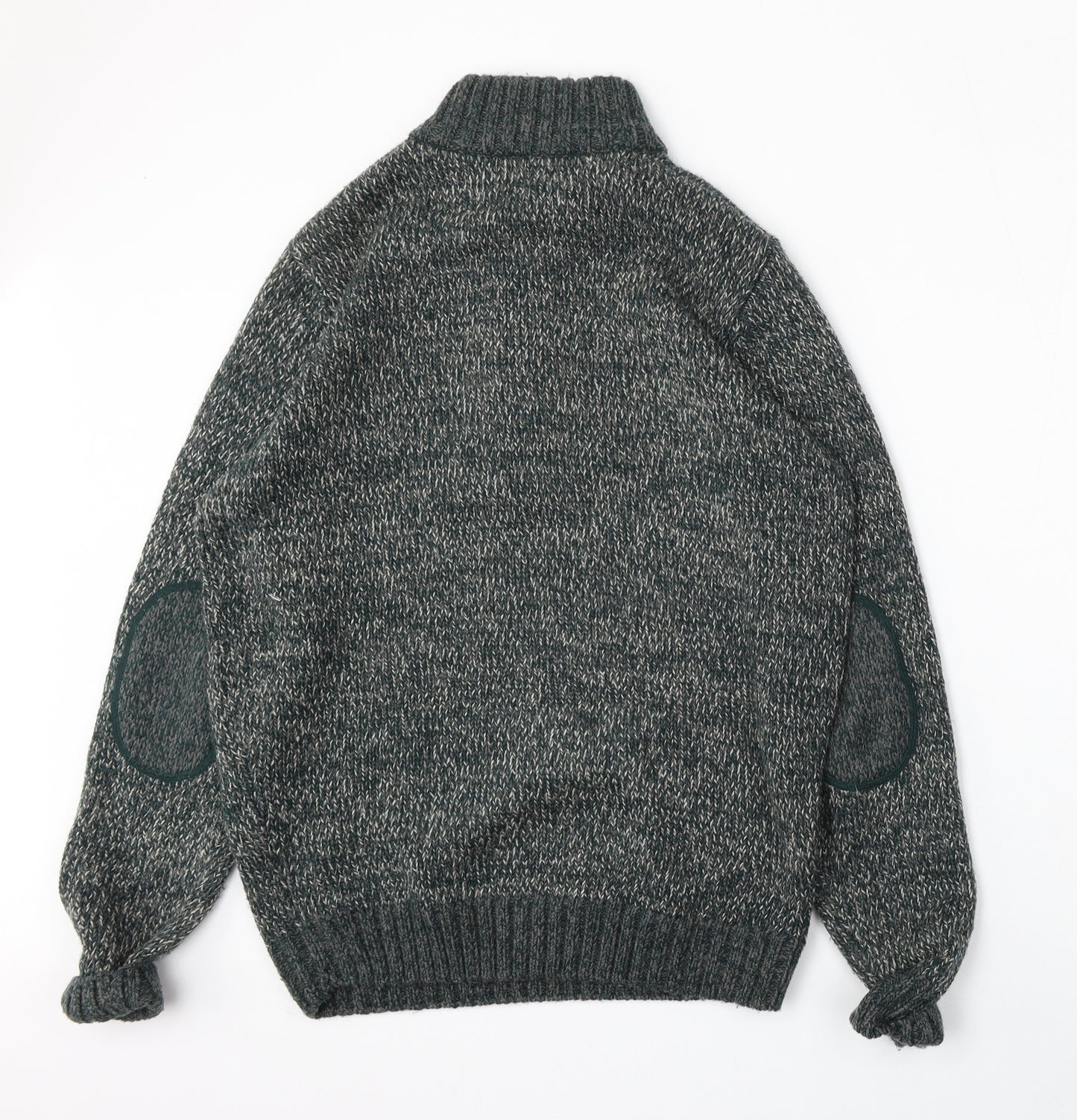 P.G Field  Mens Green Mock Neck  Acrylic Pullover Jumper Size M