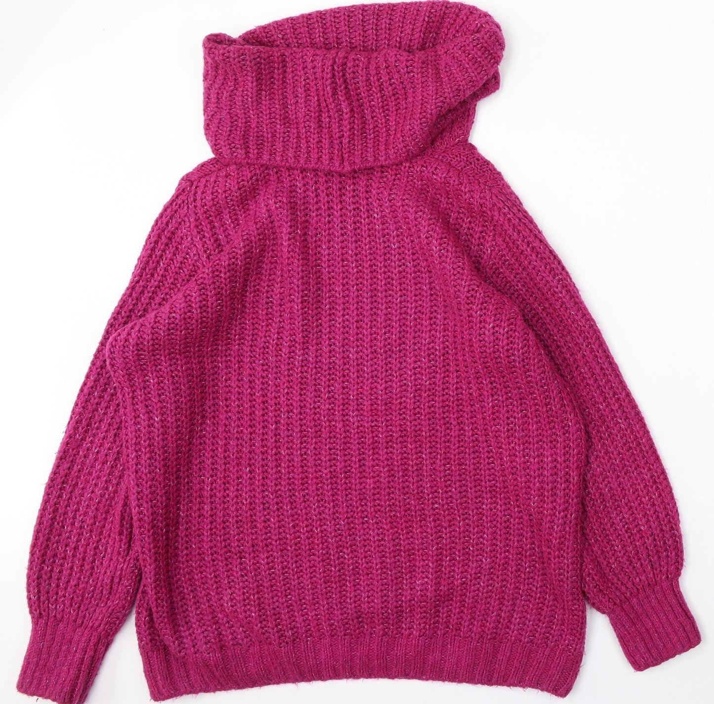 George Womens Pink Roll Neck  Acrylic Pullover Jumper Size 16