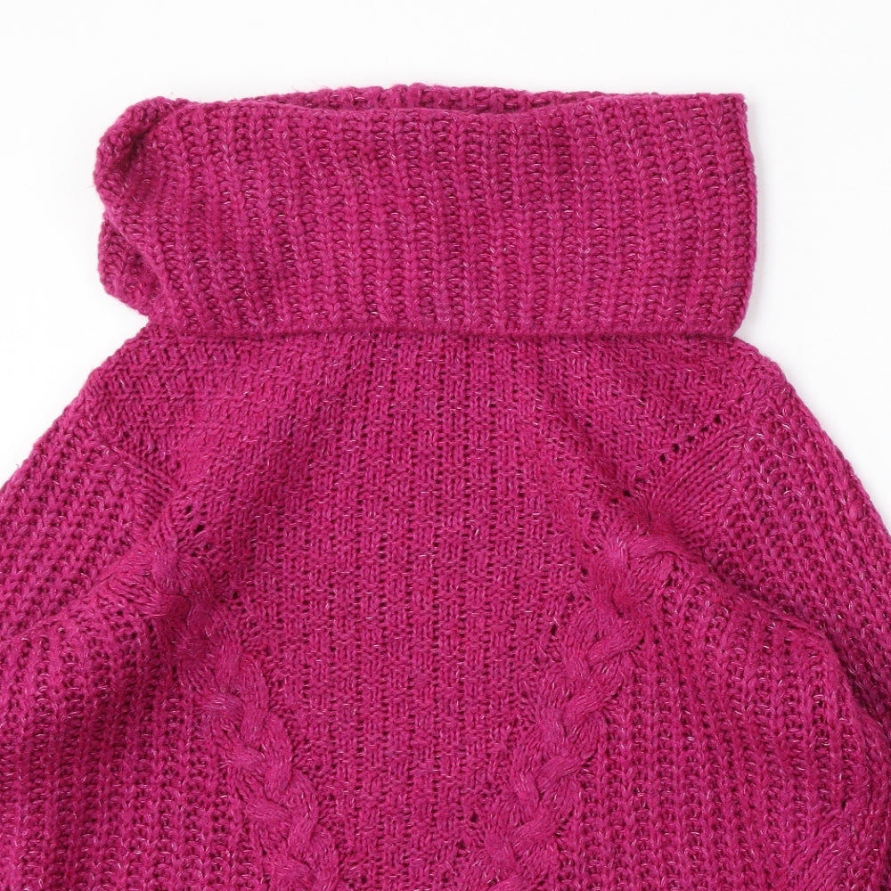 George Womens Pink Roll Neck  Acrylic Pullover Jumper Size 16