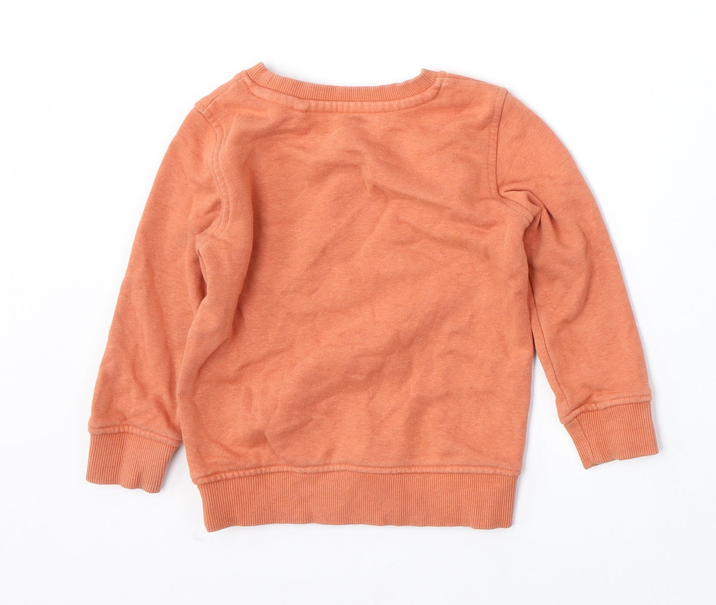 George Boys Orange  Cotton Pullover Jumper Size 18-24 Months