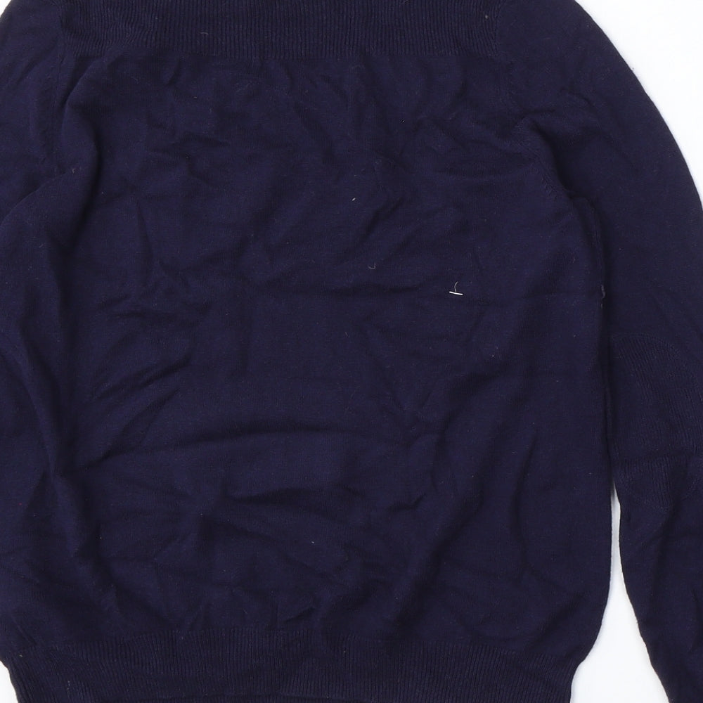 Marks and Spencer Womens Blue Round Neck  Viscose Pullover Jumper Size 14