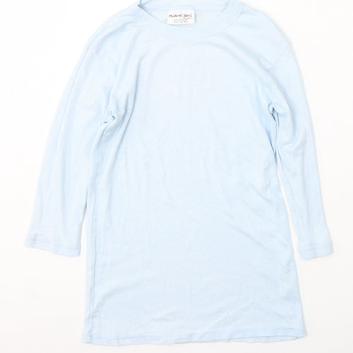 Michael Stars Womens Blue Round Neck  Cotton Pullover Jumper Size S
